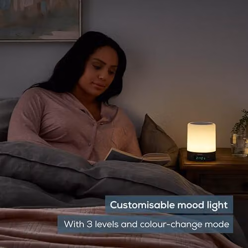 Beurer WL 50 Light Alarm Clock in Grey with LED Mood Light, Sunrise and Sunset Simulation and Dimmable RGB Night Light – 3