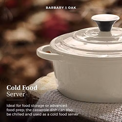Tower Casserole Pan with Enamel Interior, 24cm, Cream/Beige – 5
