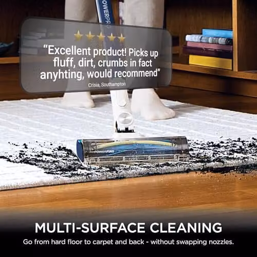 Shark PowerPro Cordless Stick Bagless Vacuum Cleaner in Blue with Anti-Tangle Roller and Car Use Capability – 3