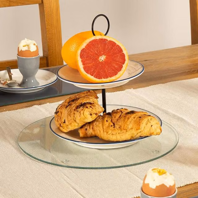 Harbour Housewares Round Transparent Glass Chopping Board with Non-Slip Feet, Diameter: 30 cm