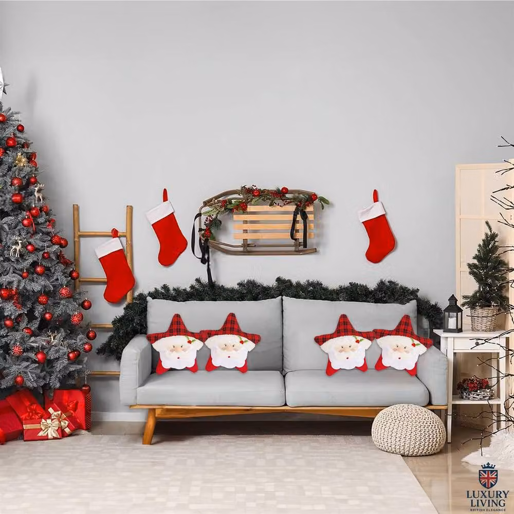 Luxor Living Red Star-Shaped Christmas Cushion, W/D/H: 45 x 45 x 1 cm – 5