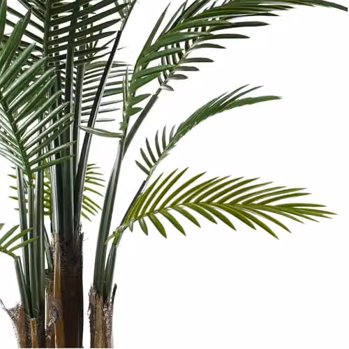 Botanik 125cm UV Resistant Raphis Palm Tree with Natural Trunk in Green and Black – 2