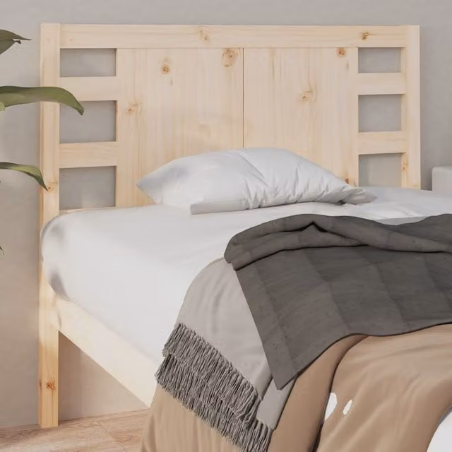 Berkfield Home Rustic Solid Wood Pine Headboard, Brown, W: 96 cm, D: 4 cm, H: 100 cm – 1