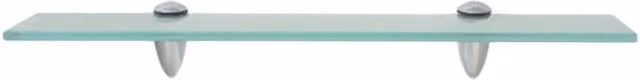 Berkfield Home Modern Floating Glass Shelves, 2 Pack, Clear, W: 50 cm, D: 10 cm