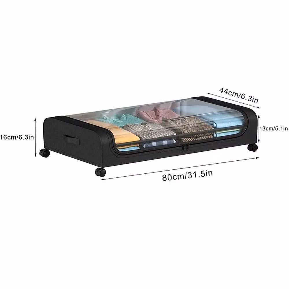 Havendro Black Underbed Storage Box with Lid and Wheels – 2