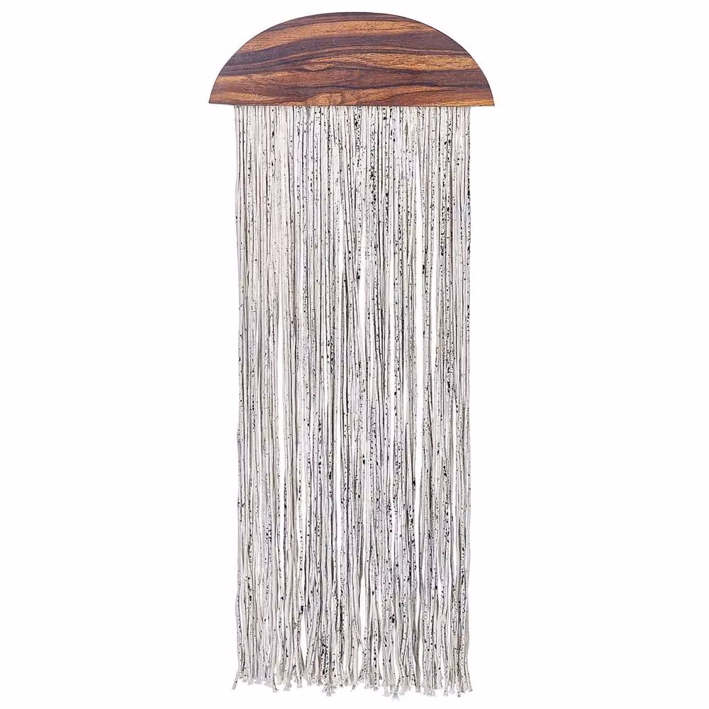 Wyld and Coco Boho Poplar Wood and Cotton Tassel Wall Hanging, Brown, W/D/H: 37 x 4 x 92 cm – 2