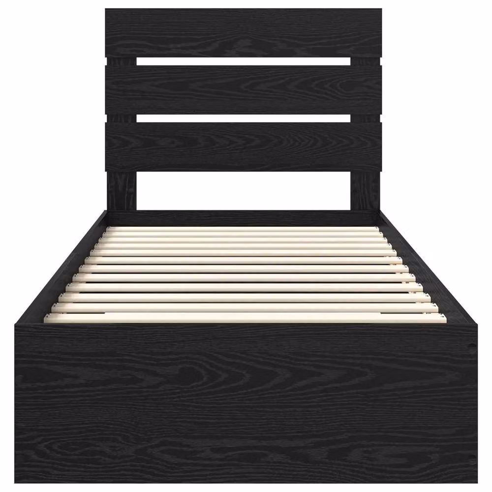 Berkfield Home Modern Bed Frame with Drawers in Black Oak, Engineered Wood, W/D/H: 90 x 190 cm – 3