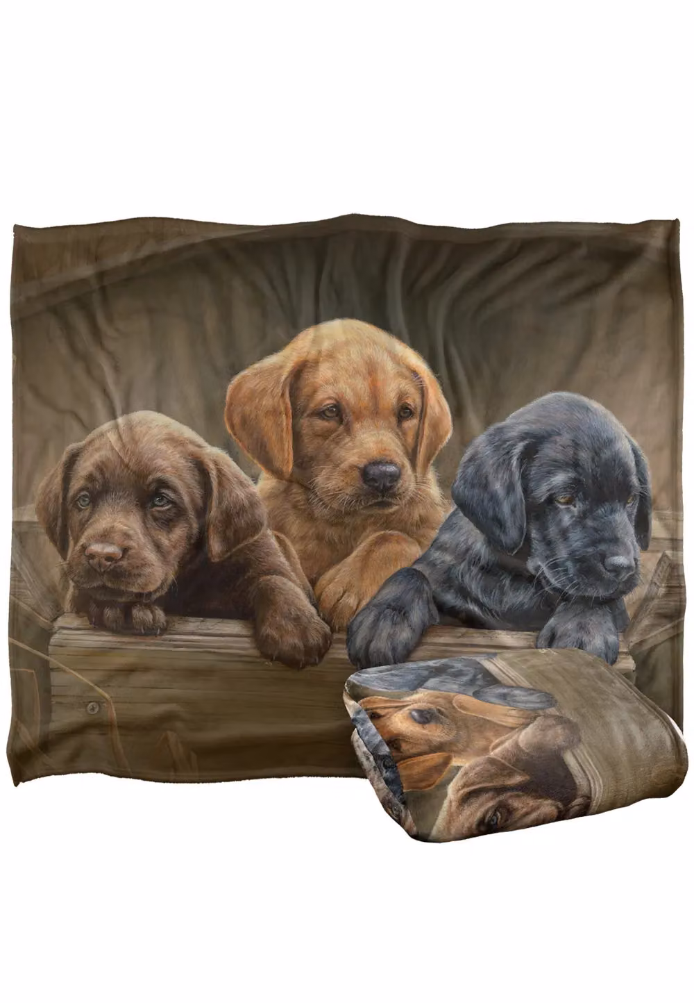 Wild Wings Puppies Silky Touch Super Soft Fleece Throw Blanket in White, W/D/H: 152 x 127 cm – 5