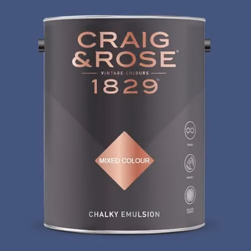 Craig & Rose 1829 Chalky Emulsion Paint in Smalt Blue, Matt Finish, 5 l