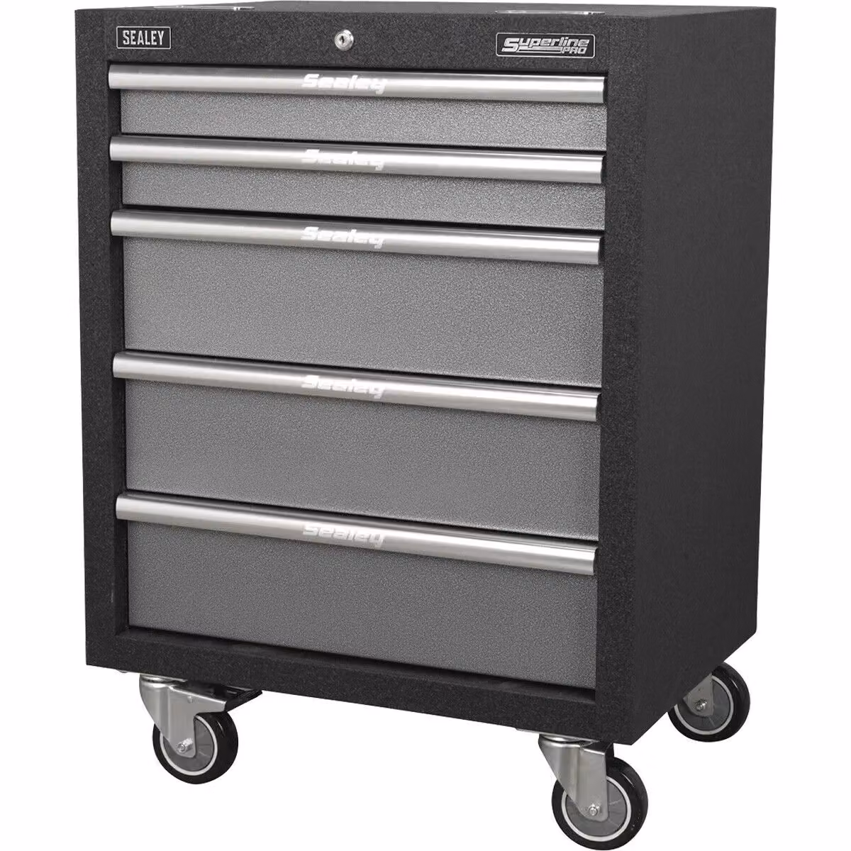 Loops Black Multicolour 5 Drawer Modular Mobile Cabinet with Lockable Swivel Castors W/D/H: 46.0 x 46.9 x 65.0 cm – 5