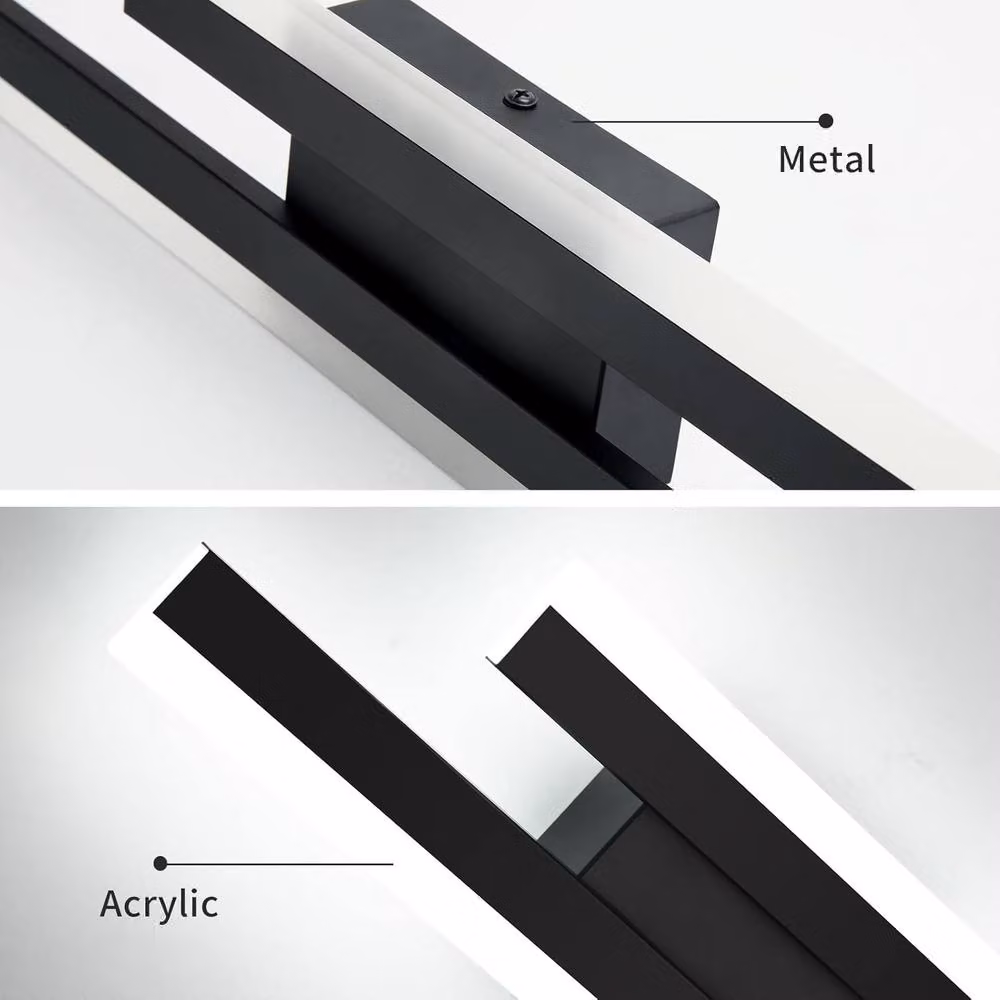 Goeco Modern LED Wall Light, 16W Up and Down Linear Bar Lamp, 6500K Cool White, Black – 4