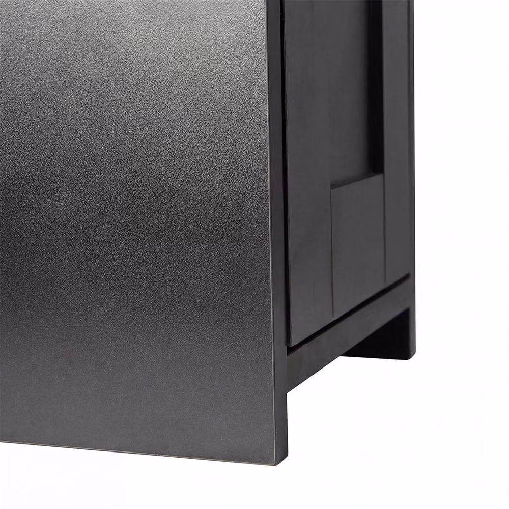 Levede Black Slim Corner Bathroom Cabinet with Adjustable Shelves and Hinged Doors – 5