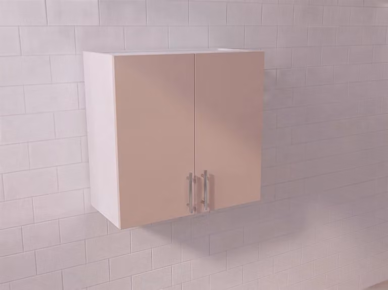 Cheap Furniture Warehouse Modern Kitchen Wall Unit in Cashmere Matt Beige, W/D/H: 80 x 32.8 x 72 cm