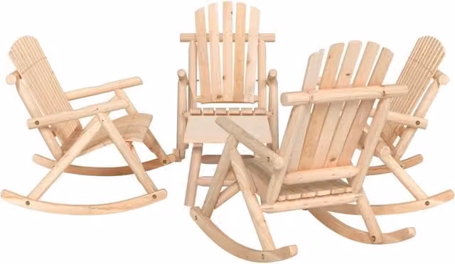 Berkfield Home 5 Piece Brown Spruce Solid Wood Garden Lounge Set
