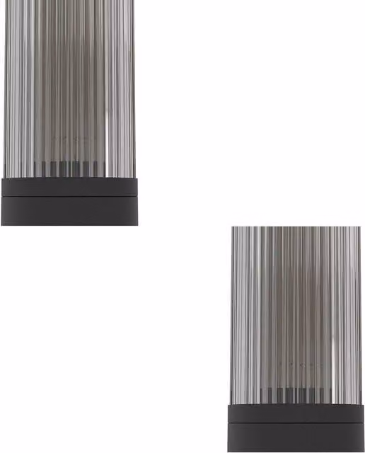 Loops 2 Pack Modern Black LED Up and Down Wall Light with Glass Cylinder Shade