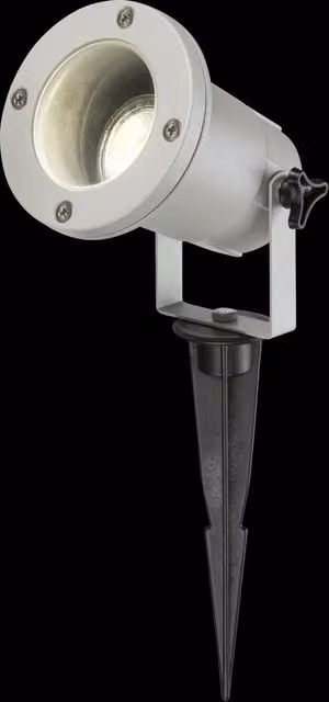 Netlighting Knightsbridge LED GU10 Ground Spike Garden Light, Grey Aluminium, IP65 Dimmable – 5