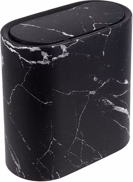 KORVIXA Black Narrow Waste Bin with Removable Inner Bucket and Flip Lid, 12L – 1