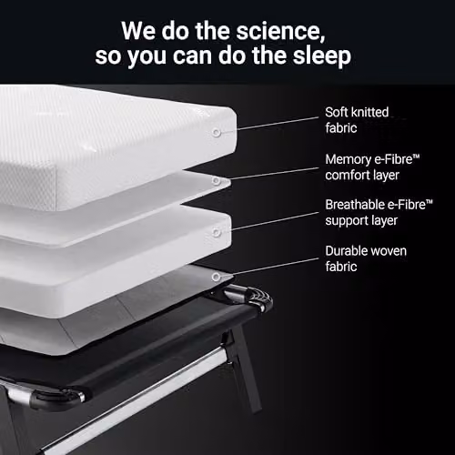JAY-BE QM80 Quick Folding Rollaway Bed with Foam Memory Mattress, Single, Black and White, W/D/H: 80 x 190 x 32 cm – 5