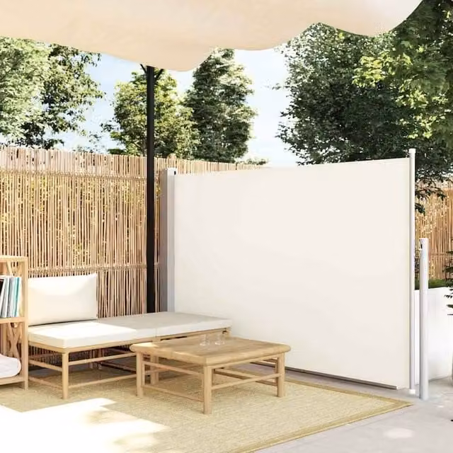 Berkfield Home Patio Retractable Side Awning in Beige, W/H: 500 x 140 cm