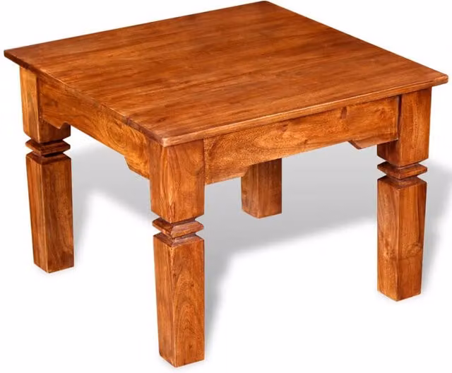Berkfield Home Acacia Wood Coffee Table in Brown, W/D/H: 60 x 60 x 45 cm