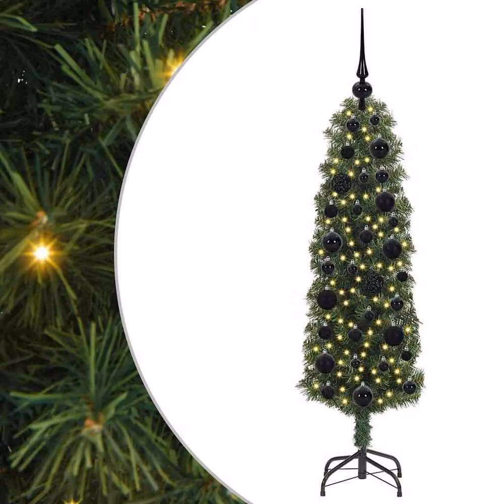 Berkfield Home Artificial Christmas Tree with 150 LEDs and Stand, Green, H 120 cm x W 38 cm x D 38 cm – 3