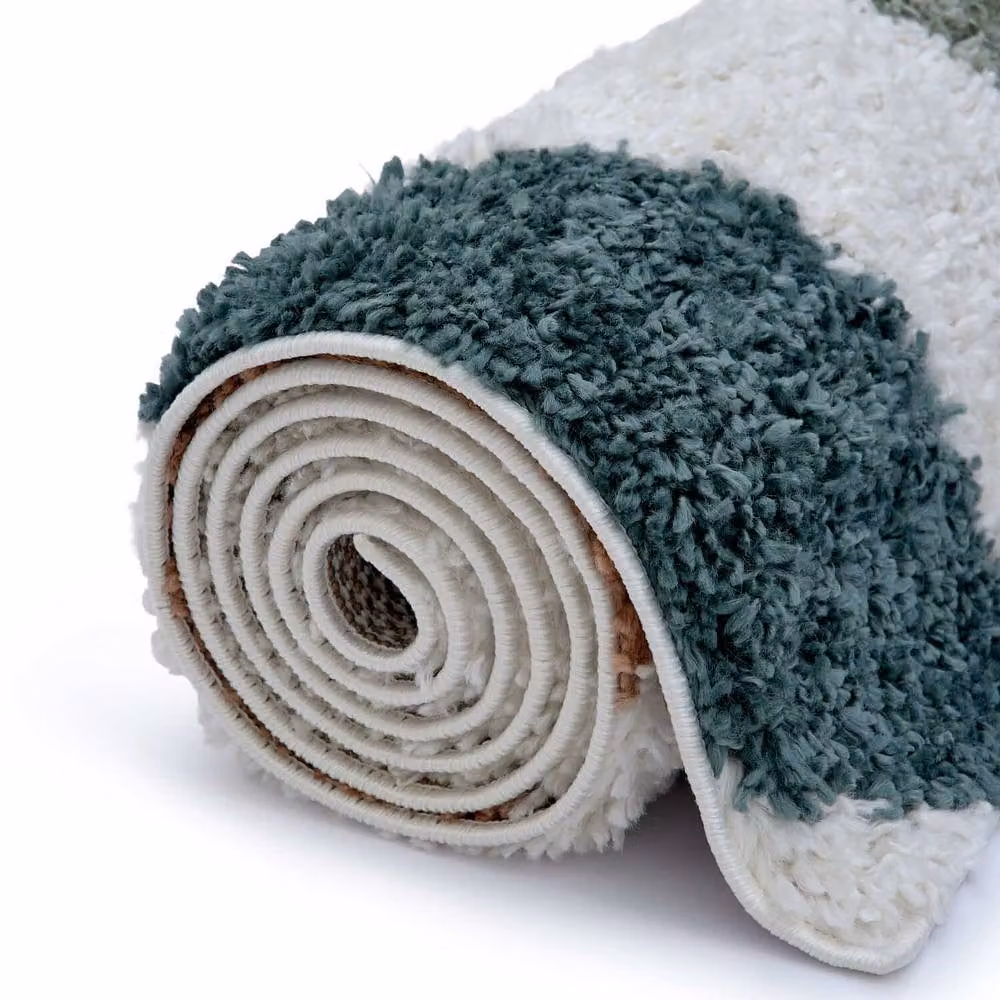 THE RUGS Moodi Pebble Design Shaggy Soft High Pile Multicolour Living Room Rug, W: 200 cm, L: 290 cm – 6