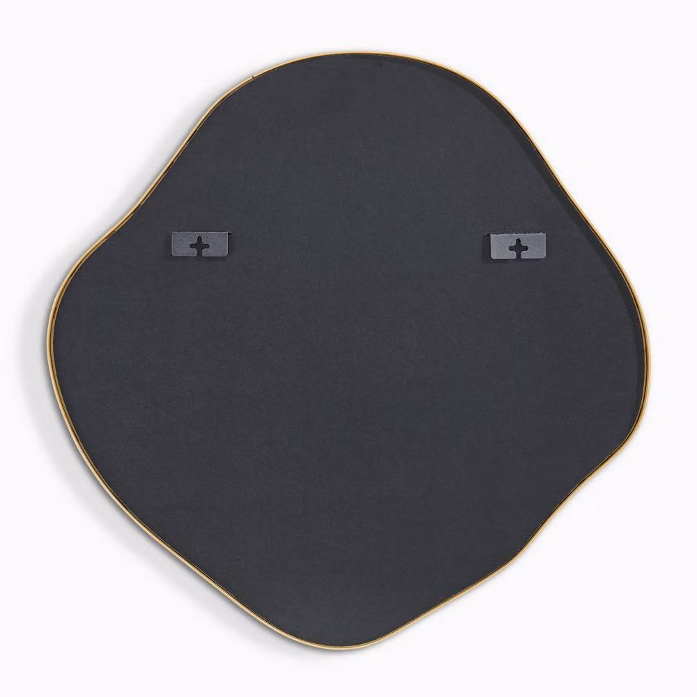 FurnitureboxUK Vita Gold Metal Pebble Shape Wall Mirror, W: 60 cm, H: 60 cm – 2