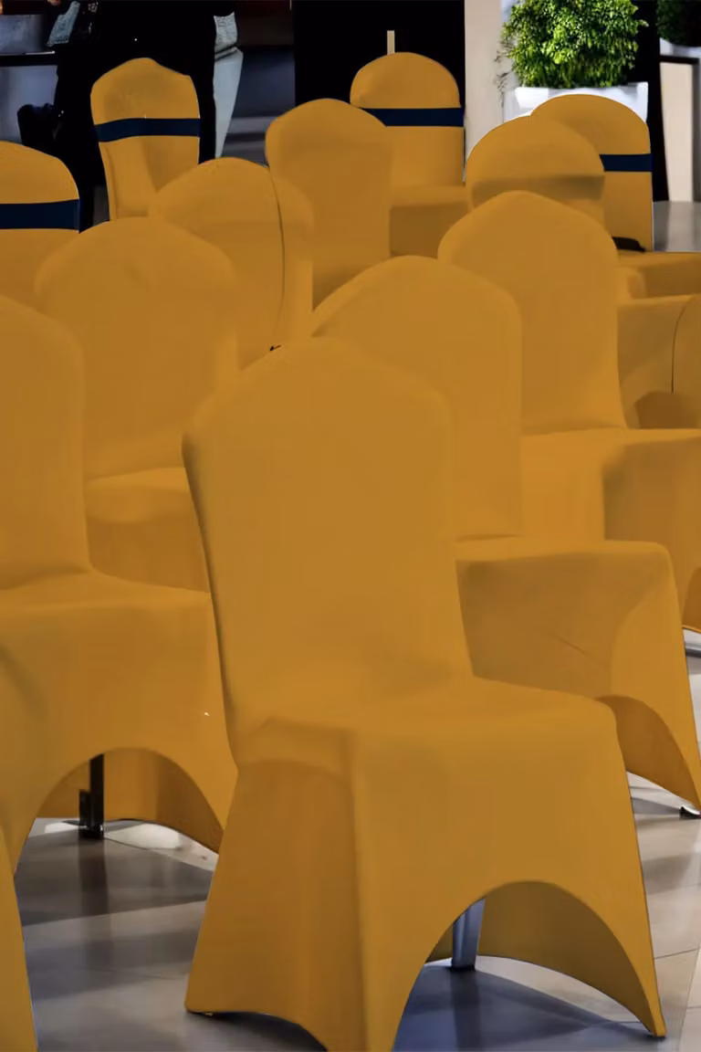 Neel Blue 10-Piece Gold Spandex Arched Front Dining Chair Covers, Stretchable and Washable Slipcovers