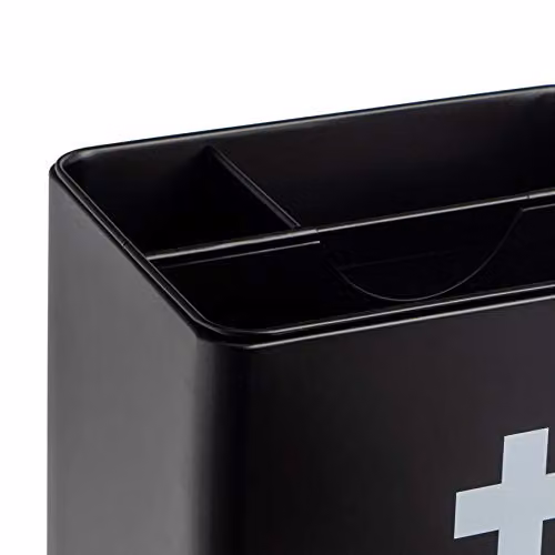 Harbour Housewares Vintage Metal First Aid Box in Black with Lid and Handles – 2