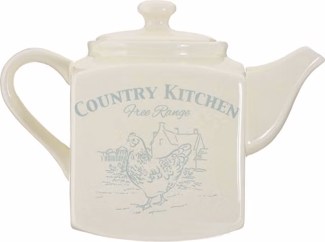 Orsina Ceramic Country Kitchen Teapot in Blue and Beige