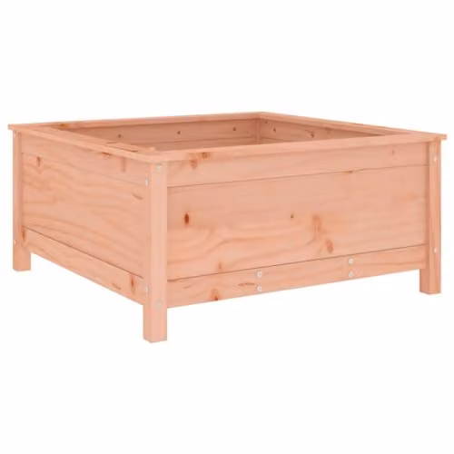 vidaXL Douglas Wood Garden Planter Tub, Brown, W/D/H: 82.5 x 82.5 x 39 cm