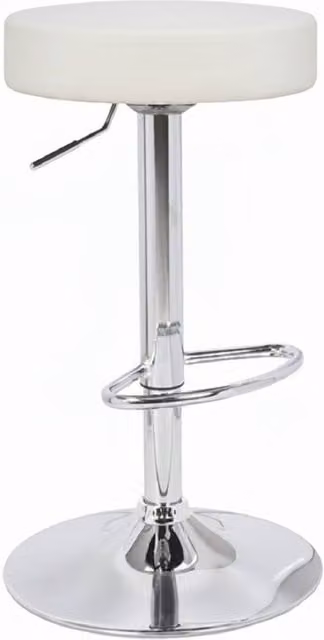 netfurniture Envy White Kitchen Swivel Bar Stool with Height Adjustable Metal Base – 1