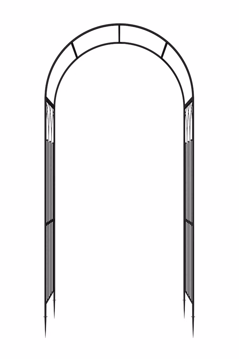 Garden Sanctuary Black Metal Garden Arch Climbing Frame Support, H 231.0 cm x W 115.0 cm x D 56.0 cm – 3