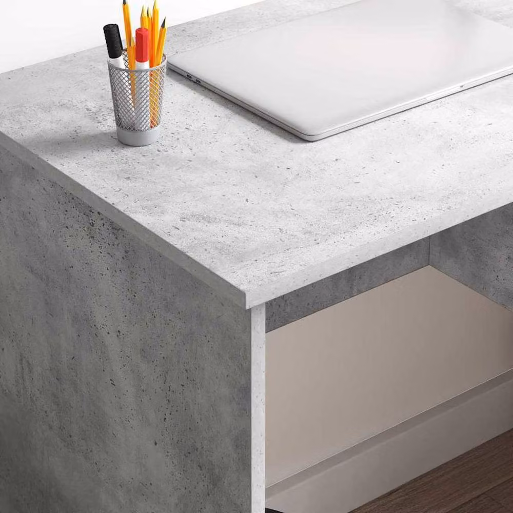 Berkfield Modern Writing Desk with Storage in Grey, W/D/H: 90 x 49.5 x 75 cm – 3