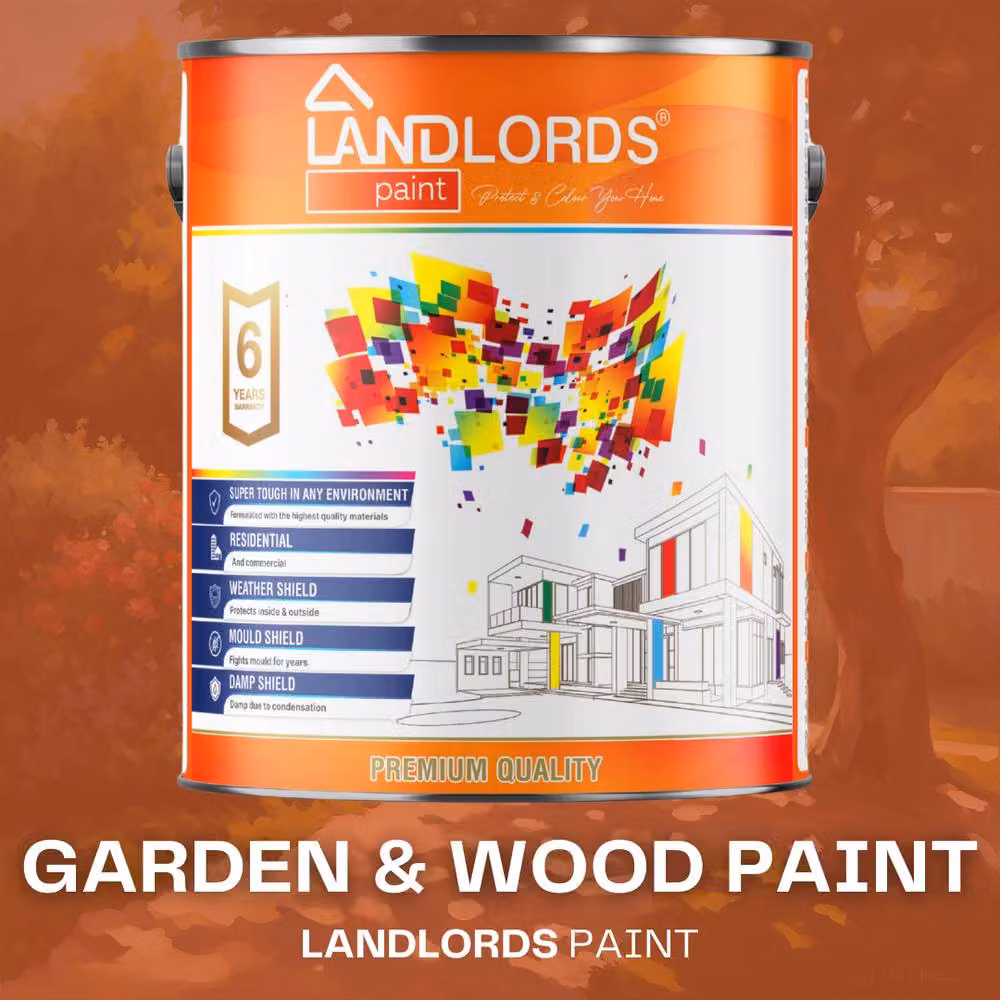 Landlords Paint Weatherproof Quick Drying Water Based Garden and Wood Paint in White, 20 l – 2