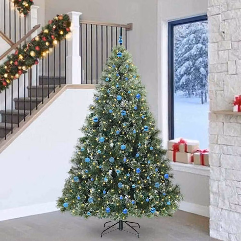 Berkfield Home Realistic Artificial Christmas Tree with 300 Warm White LEDs, Green, Height: 240 cm – 2