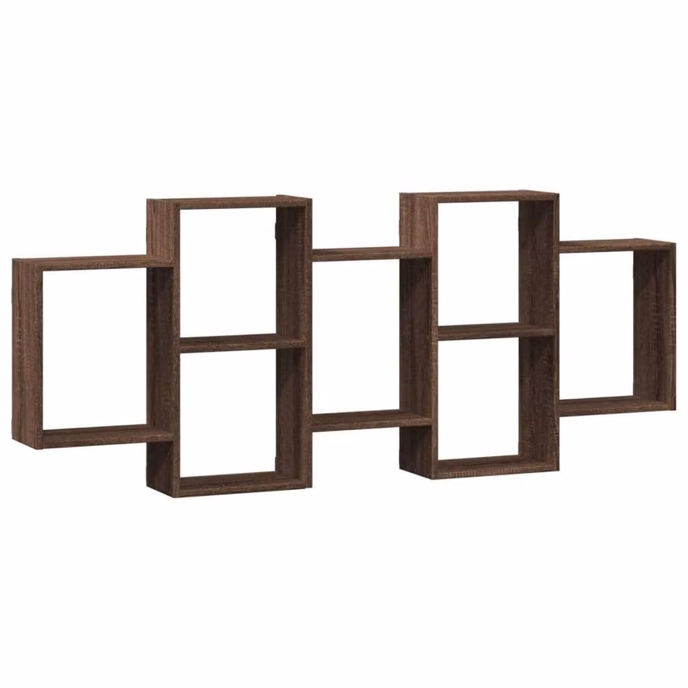Berkfield Home Wall Mounted Oak Brown Engineered Wood Shelf W: 159 cm, D: 18 cm, H: 65 cm – 3