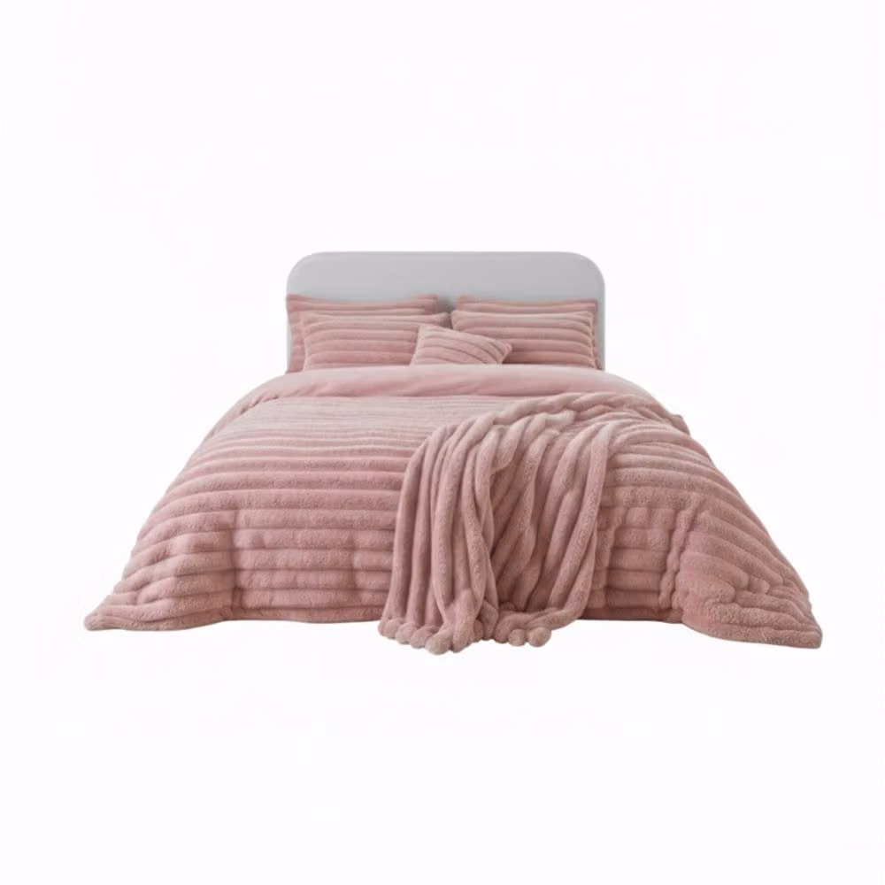 Snug City Luxury Teddy Cord Bedding Set in Pink, Single Size – 2