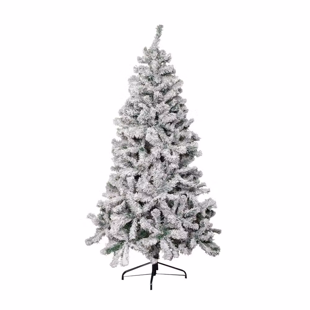 NESTLUNE Snow Flocked Artificial Christmas Tree in Green, H 100 cm x W 15 cm – 2