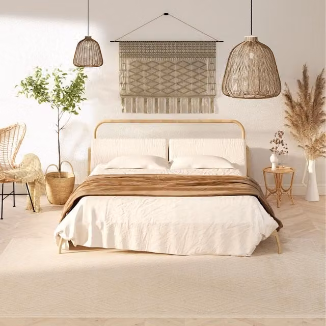 The Rug House Hand-Tufted Scandinavian Diamond Area Rug in Beige and Yellow
