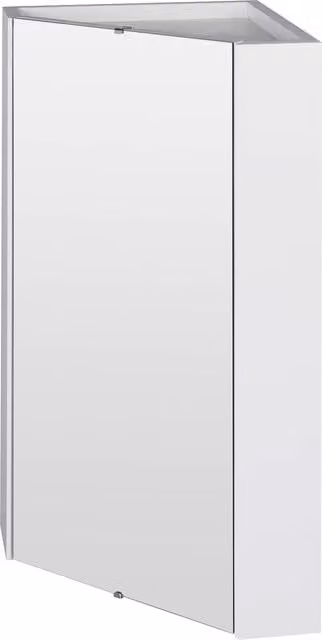 Balterley Gloss White Wall Mounted Corner Bathroom Mirror Cabinet W/D/H: 32.4 x 32.4 x 65.0 cm – 1