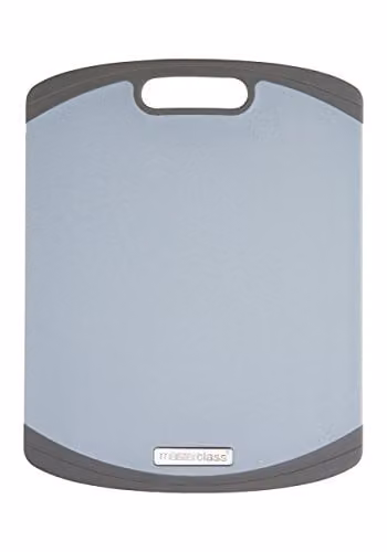 MasterClass Medium Non-Stick Anti-Slip Plastic Chopping Board, Grey/Black, W: 36 cm, D: 28 cm