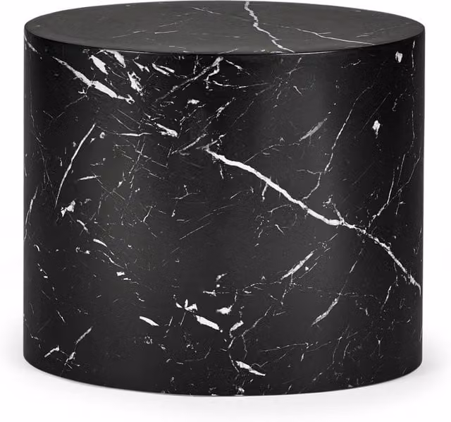 Julian Bowen Toba Nest Tables in Black Marble Effect with Oval Rounded Tops