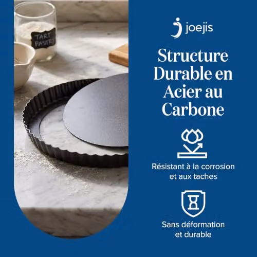 joeji's Kitchen Non-Stick Loose Base Round Tart Tin, 22cm, Grey – 4