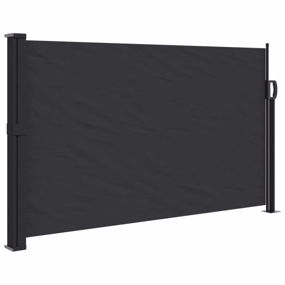 Berkfield Home Retractable Side Awning in Black, Wall-Mounted Polyester, W/H: 600 x 120 cm – 2