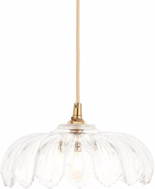 Netlighting Camellia Dome Pendant Ceiling Light in Transparent Glass with E27 or B22 Base