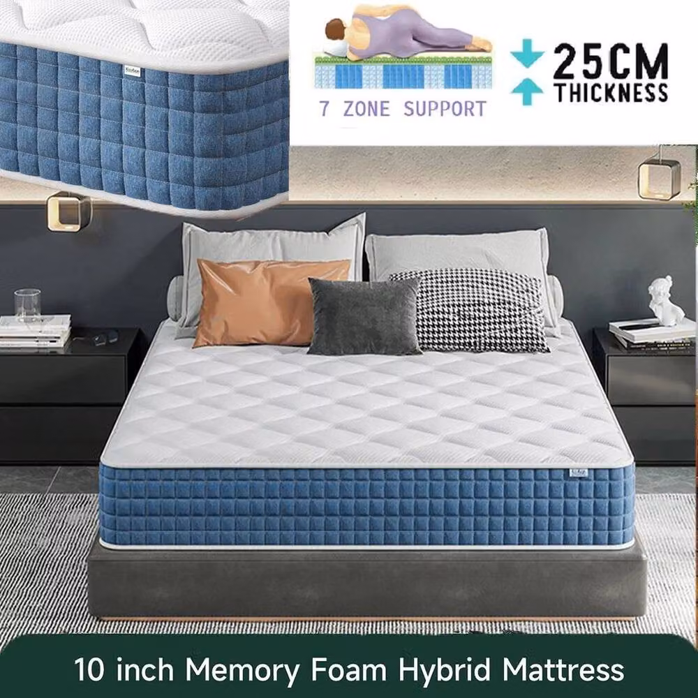 FORGEVIO Luxury Orthopaedic Hybrid Mattress in Blue, W/D/H: 135 x 190 x 25 cm – 3