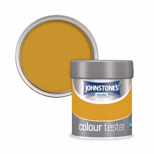 Johnstone's Colour Sample Tester Pot in Warming Rays Matt Yellow, 75ml