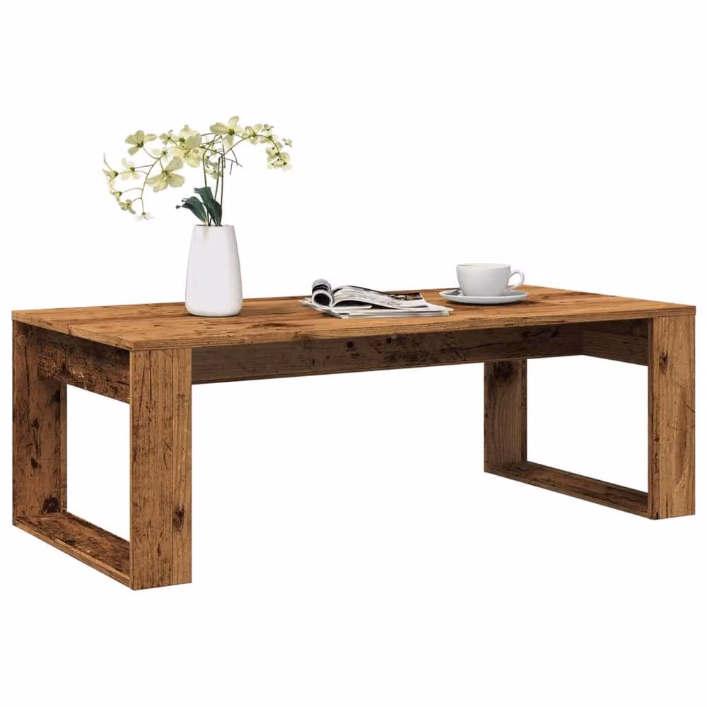 Berkfield Home Modern Rectangular Coffee Table in Brown, W/D/H: 102 x 50 x 35 cm – 1