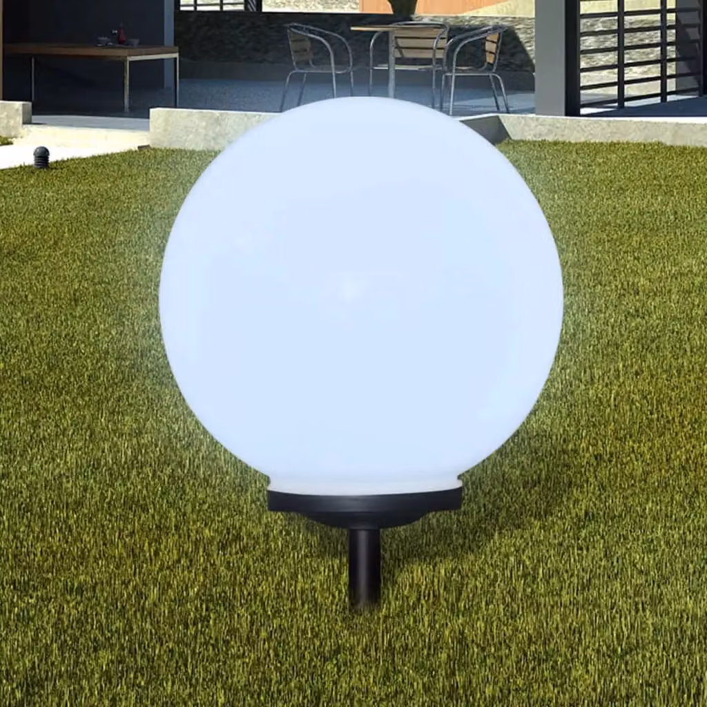 Berkfield Home Solar LED Outdoor Pathway Lamps with Ground Spike, White, 2 Pack, Height: 40 cm – 2